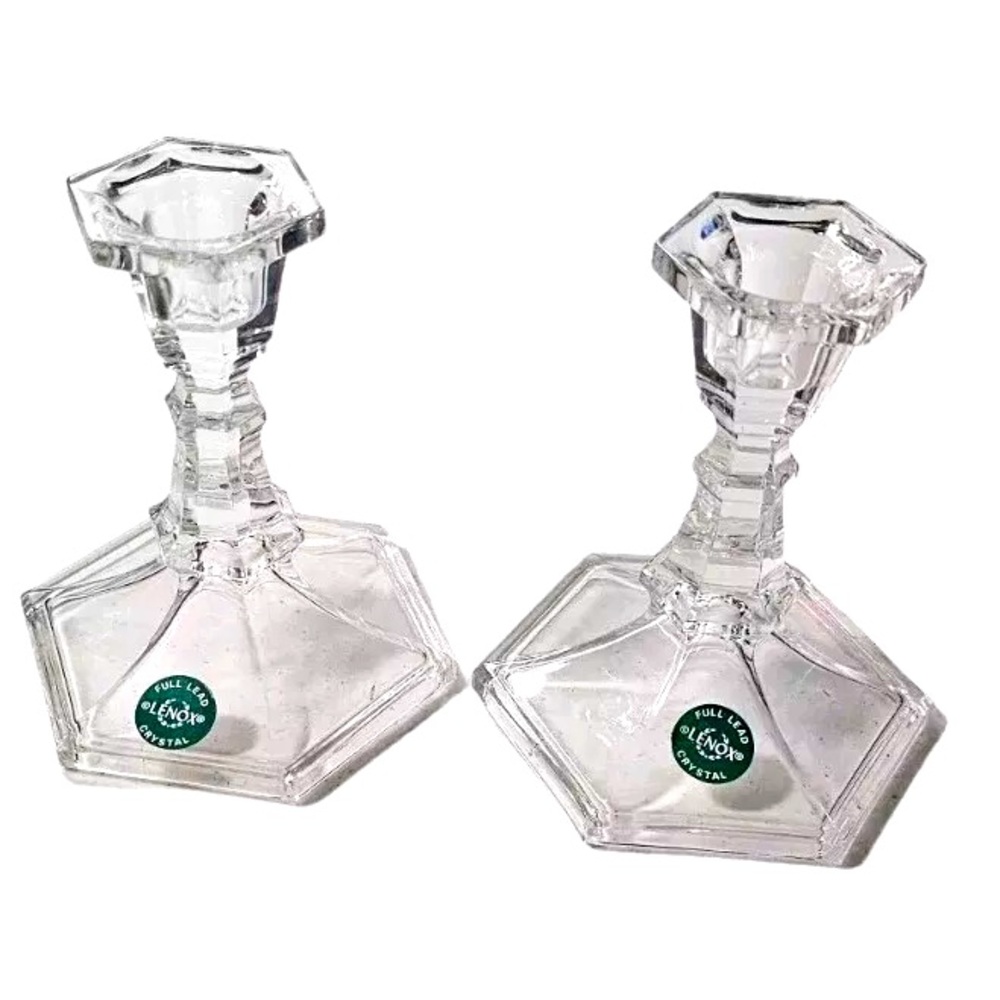 LENOX LEAD CRYSTAL CANDLESTICKS